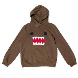 Custom Upcycled Y2K Domo Brown Grunge Hoodie Oversized Small
